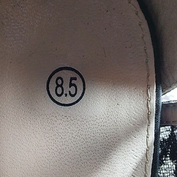 DEB Heels Shoes Size 8.5 Black Open Toe Strappy Lace Fabric - Picture 12 of 15